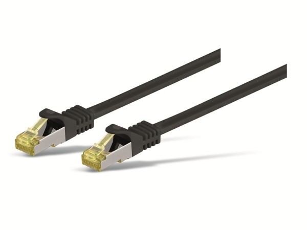 RJ45 Patchkabel S/FTP, Cat.6A, PUR, Cat.7 Rohkabel, TM31, schwarz