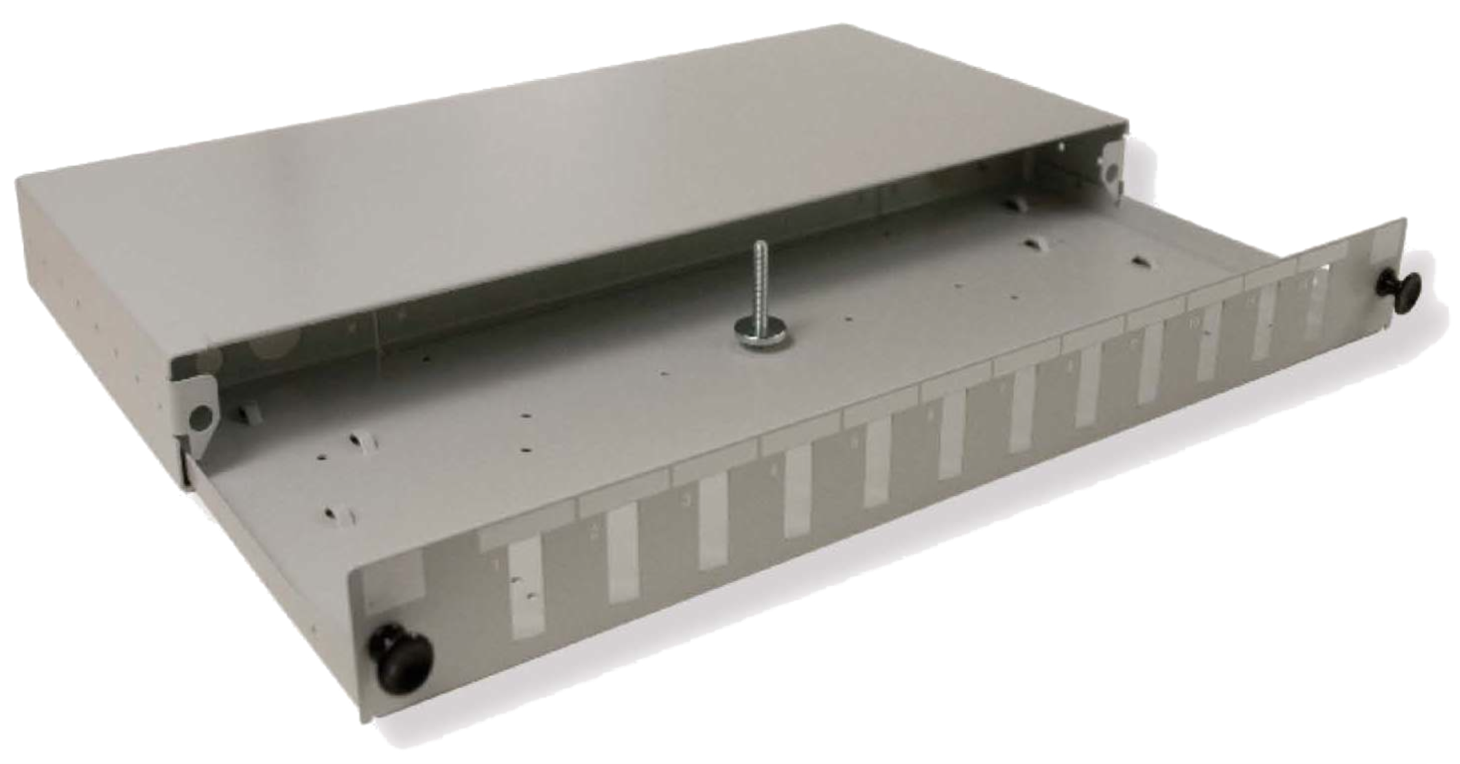 LWL Patchfeld 19" Ausziehbar für 12 SC Duplex Kupplungen Grau