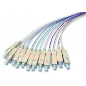 Faserpigtail SC 50/125μ 12ér Satz, farbige Fasern, 2m, OM3