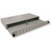 LWL Patchfeld 19" Ausziehbar für 12 SC Duplex Kupplungen Grau